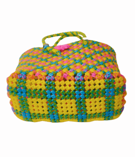 Tricolor Embossed Eye Knot wire Bag